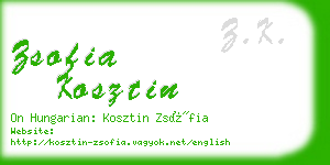 zsofia kosztin business card